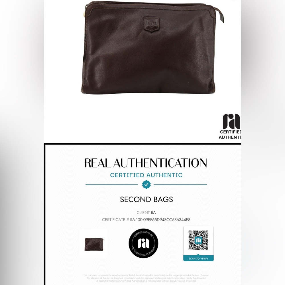 Celine Dark Brown Toiletry Bag with Leather Finish